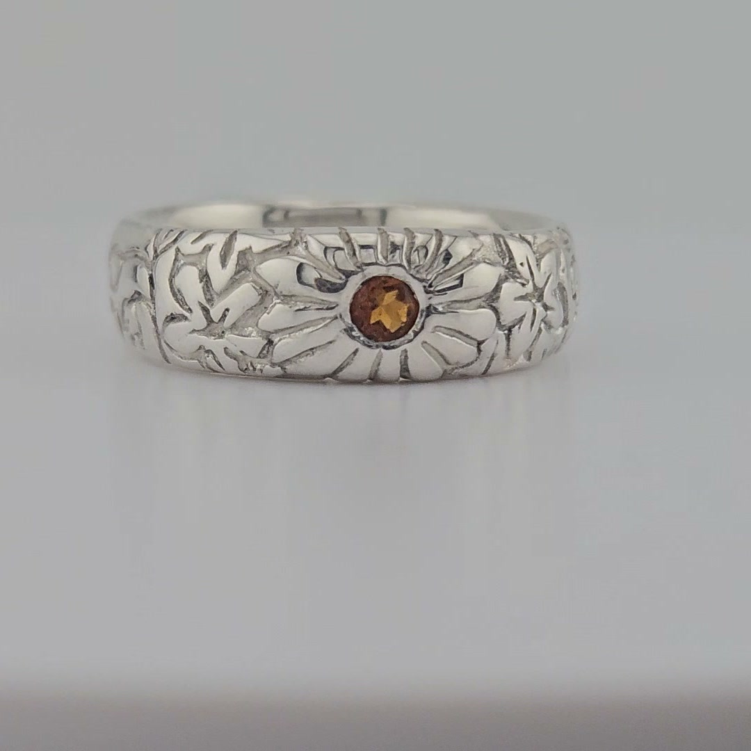 The Sunflower Ring — custom handmade jewelry by Alumia Design Studio, Savage Mill MD
