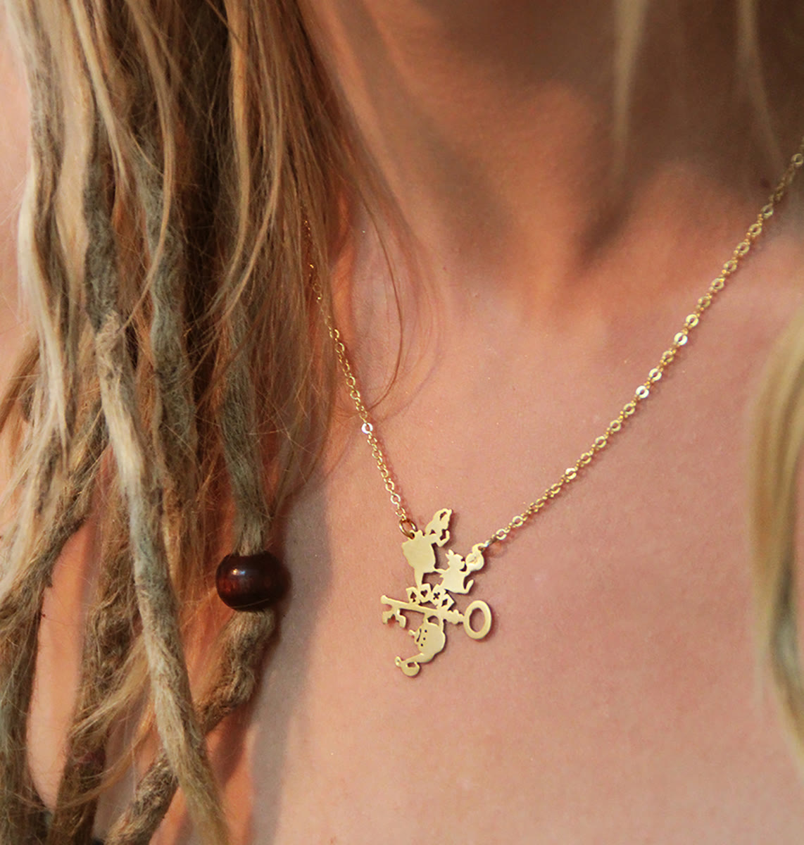 Alice in Wonderland Dream — Gold-Plated Silver, worn