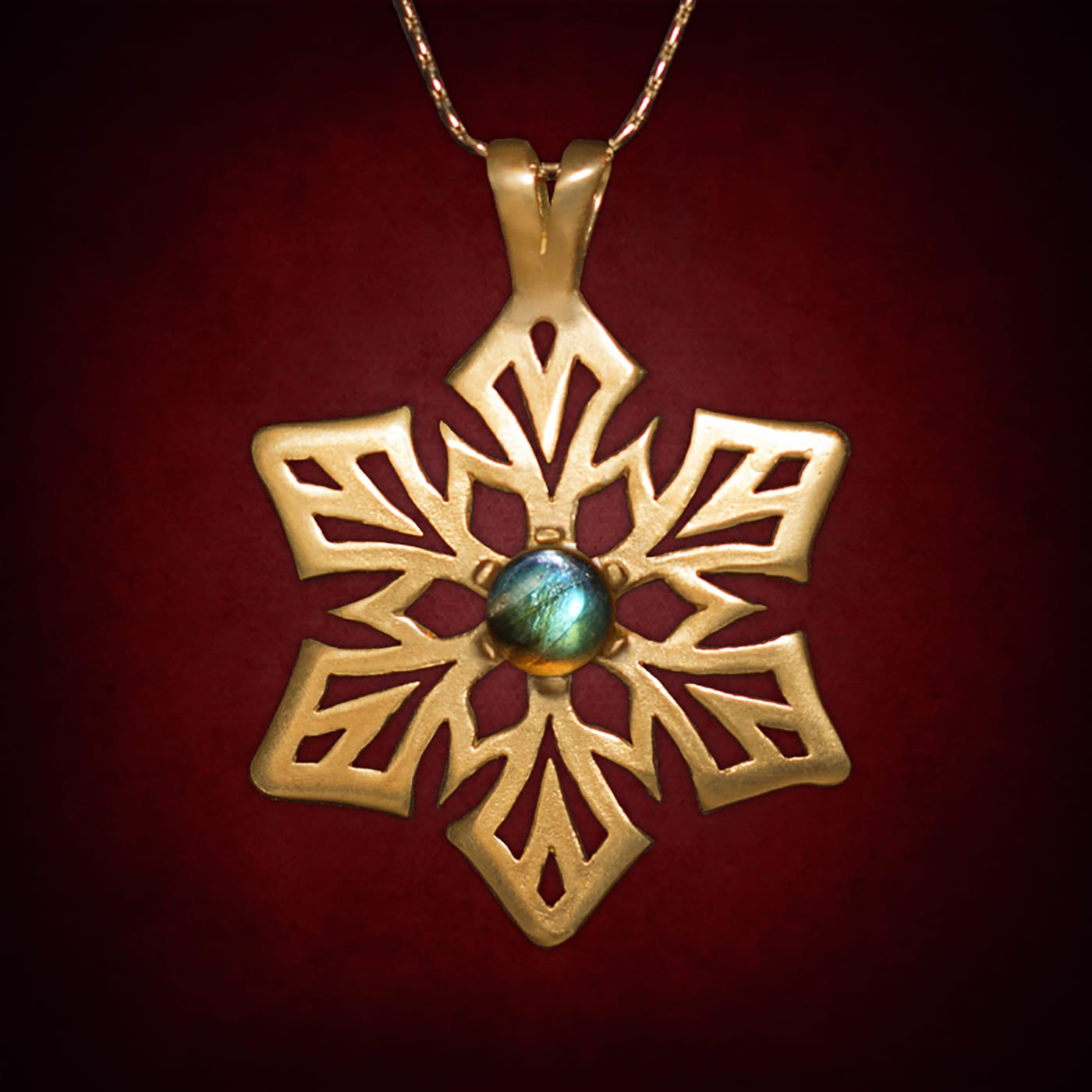 Astral Snowflake — Gold-Plated Silver · Labradorite