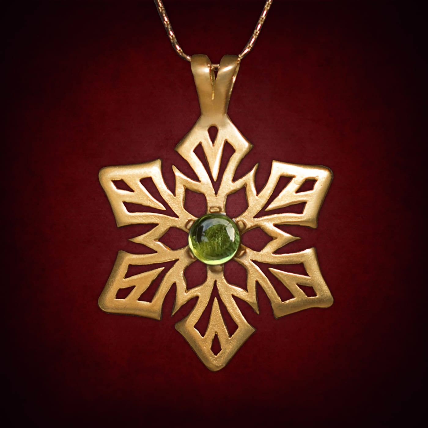Astral Snowflake — Gold-Plated Silver · Peridot