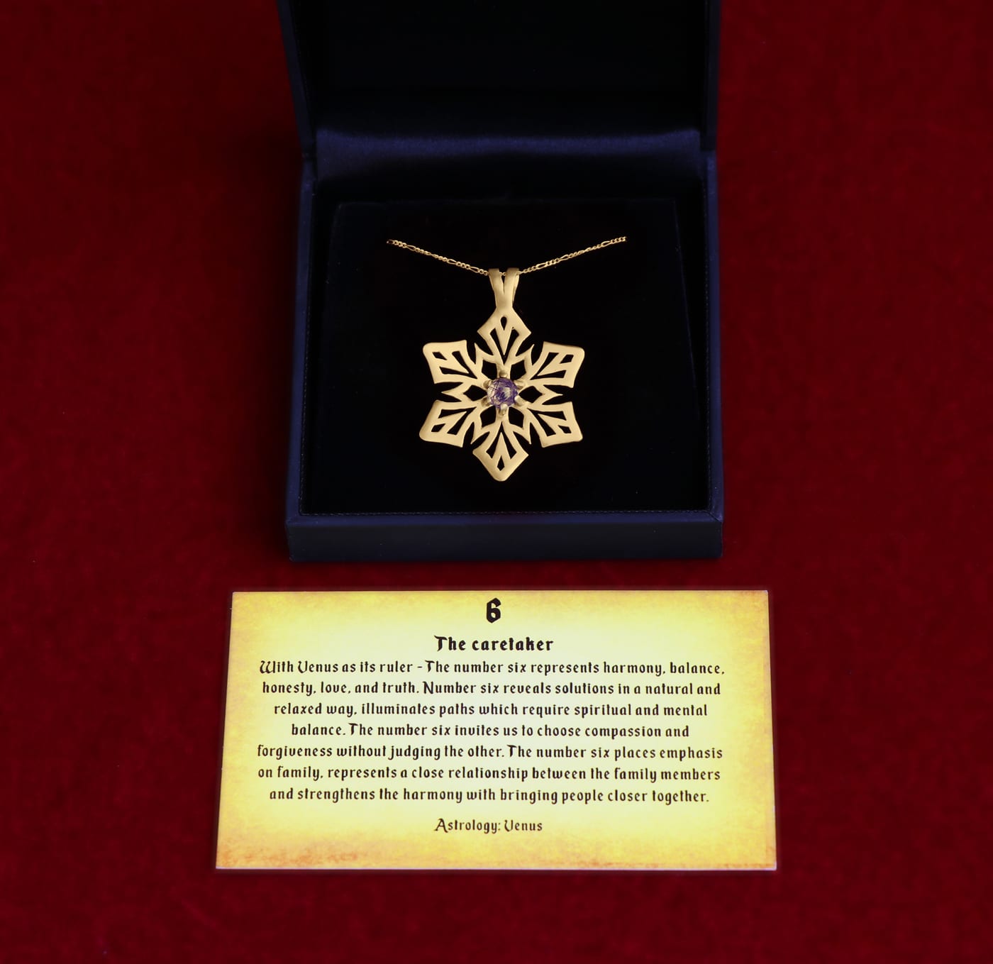 Astral Snowflake — handmade pendant with gemstones