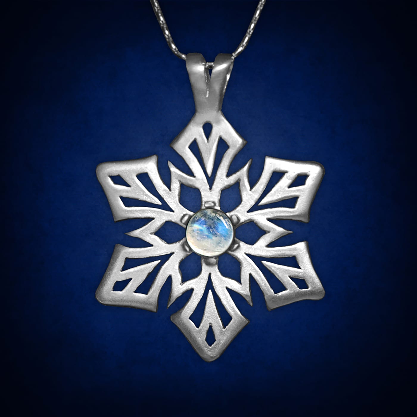 Astral Snowflake — Sterling Silver · Moonstone