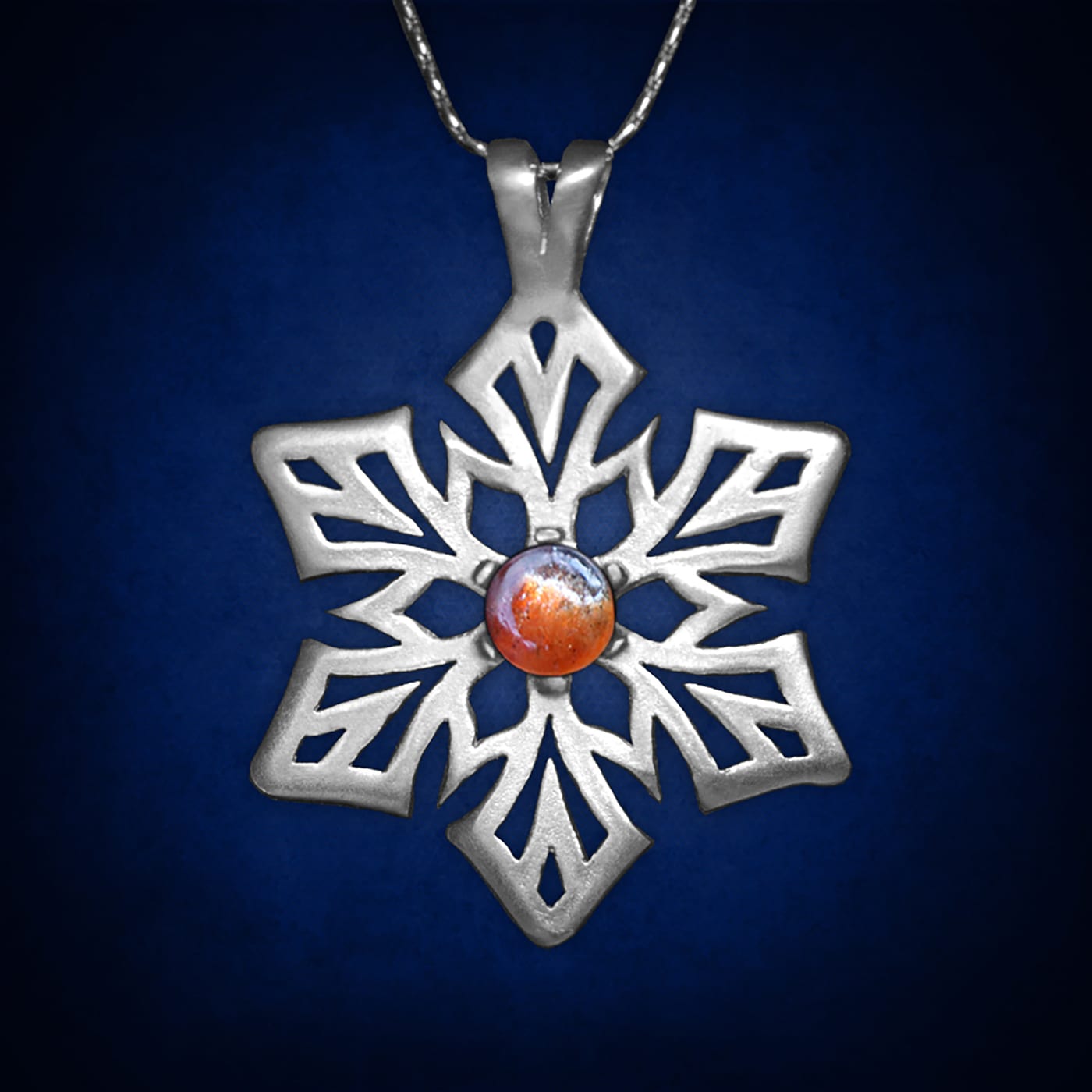 Astral Snowflake — Sterling Silver · Sunstone