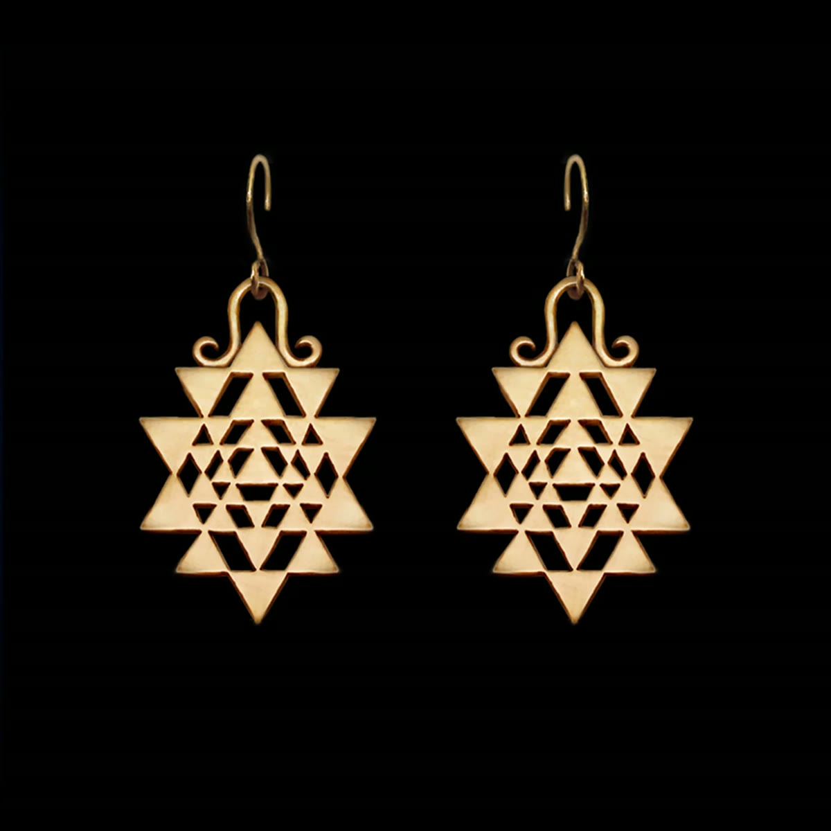 Baby Yantra Earrings — Gold-Plated Silver, detail