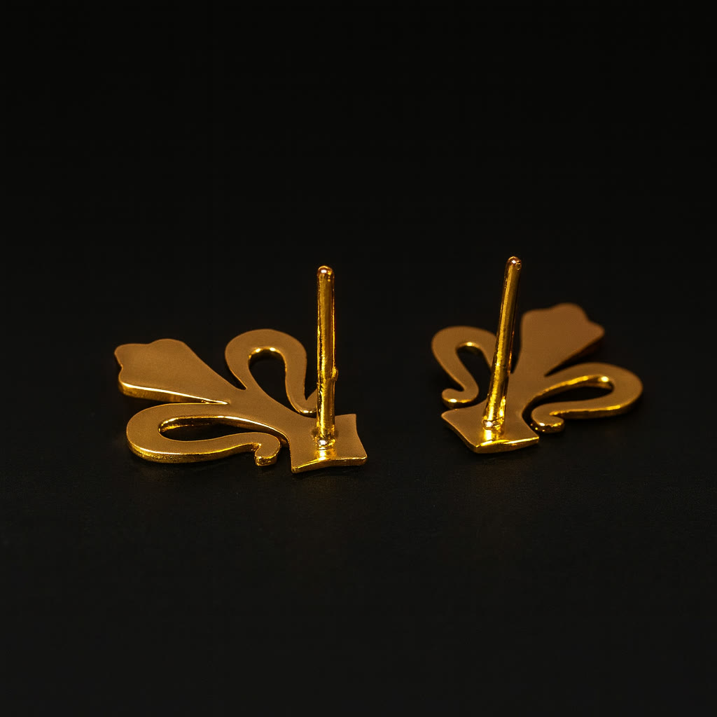 Bow & Arrow Studs — Gold-Plated Silver, detail
