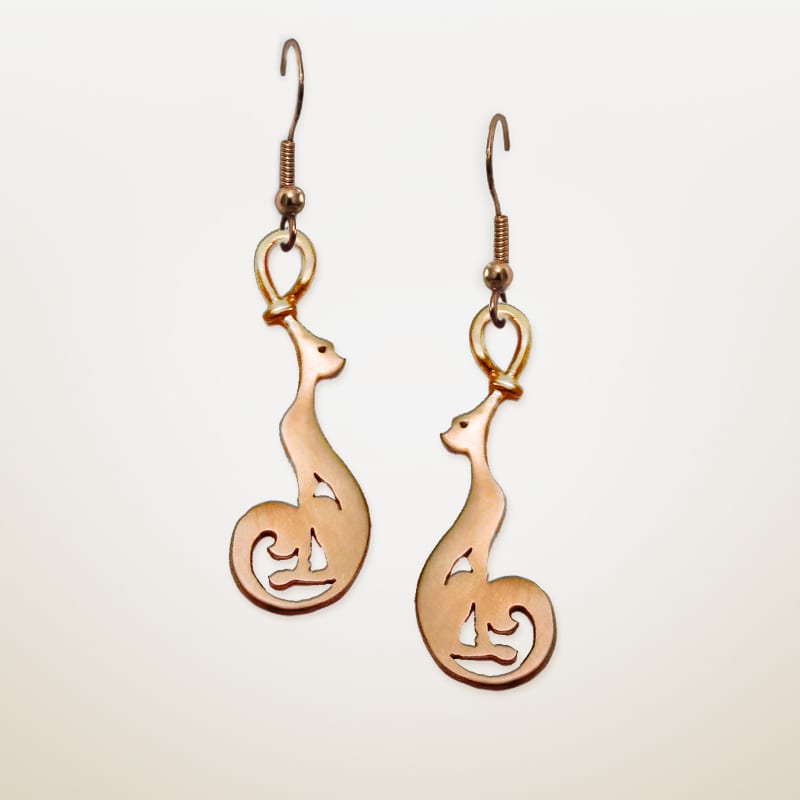 Divine Cat Earrings — Gold-Plated Silver