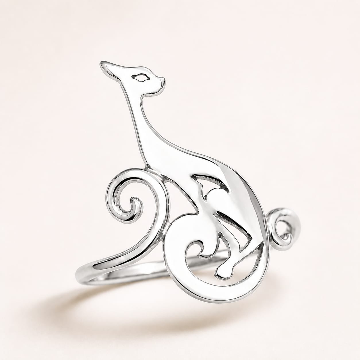 Divine Cat Ring — Sterling Silver