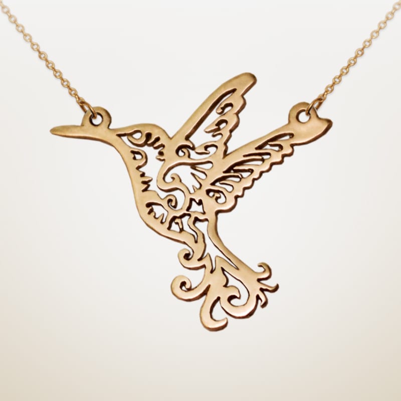 Fire Hummingbird — Gold-Plated Silver