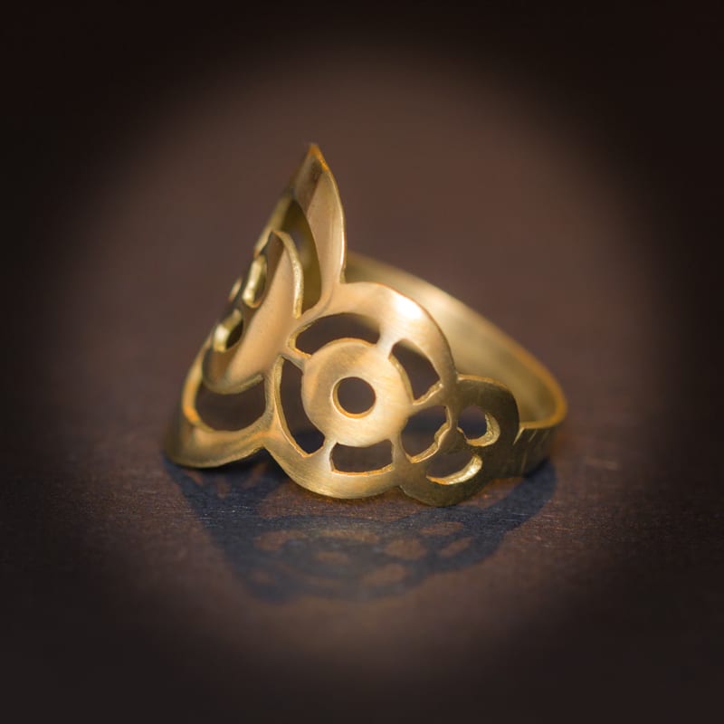 Galactic Moon Ring — Gold-Plated Silver