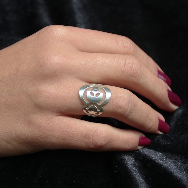Galactic Moon Ring — Sterling Silver