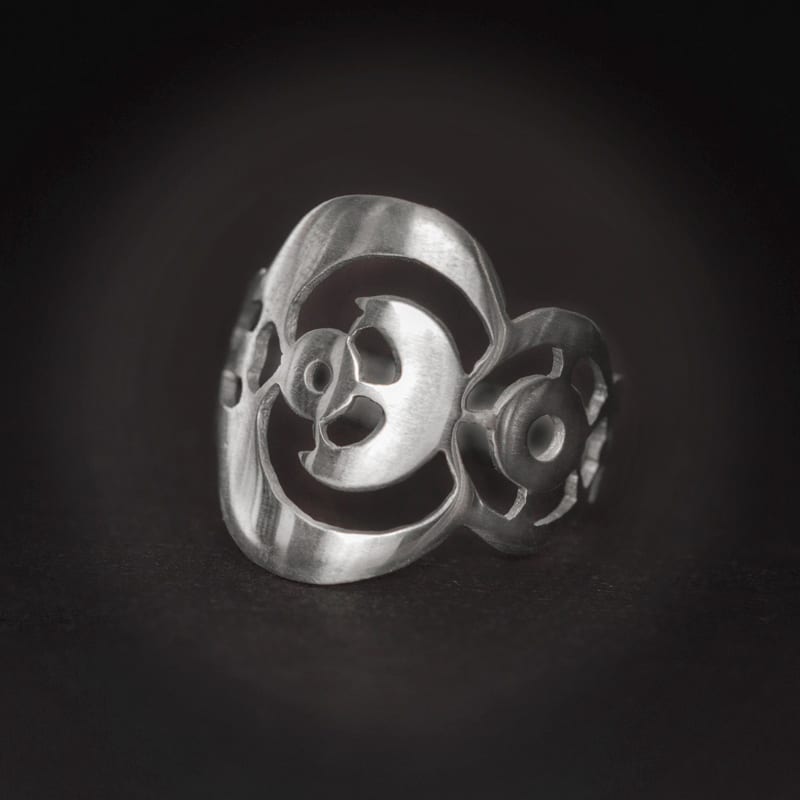 Galactic Moon Ring — Sterling Silver
