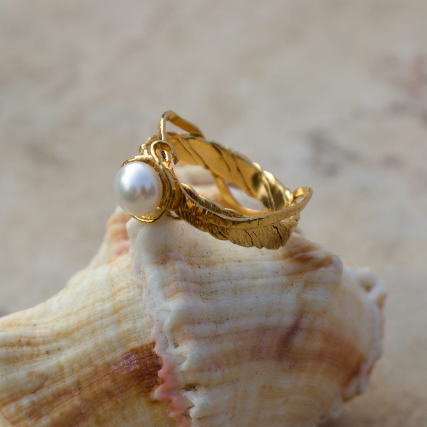 Mermaid Pearl Ring — Gold-Plated Silver