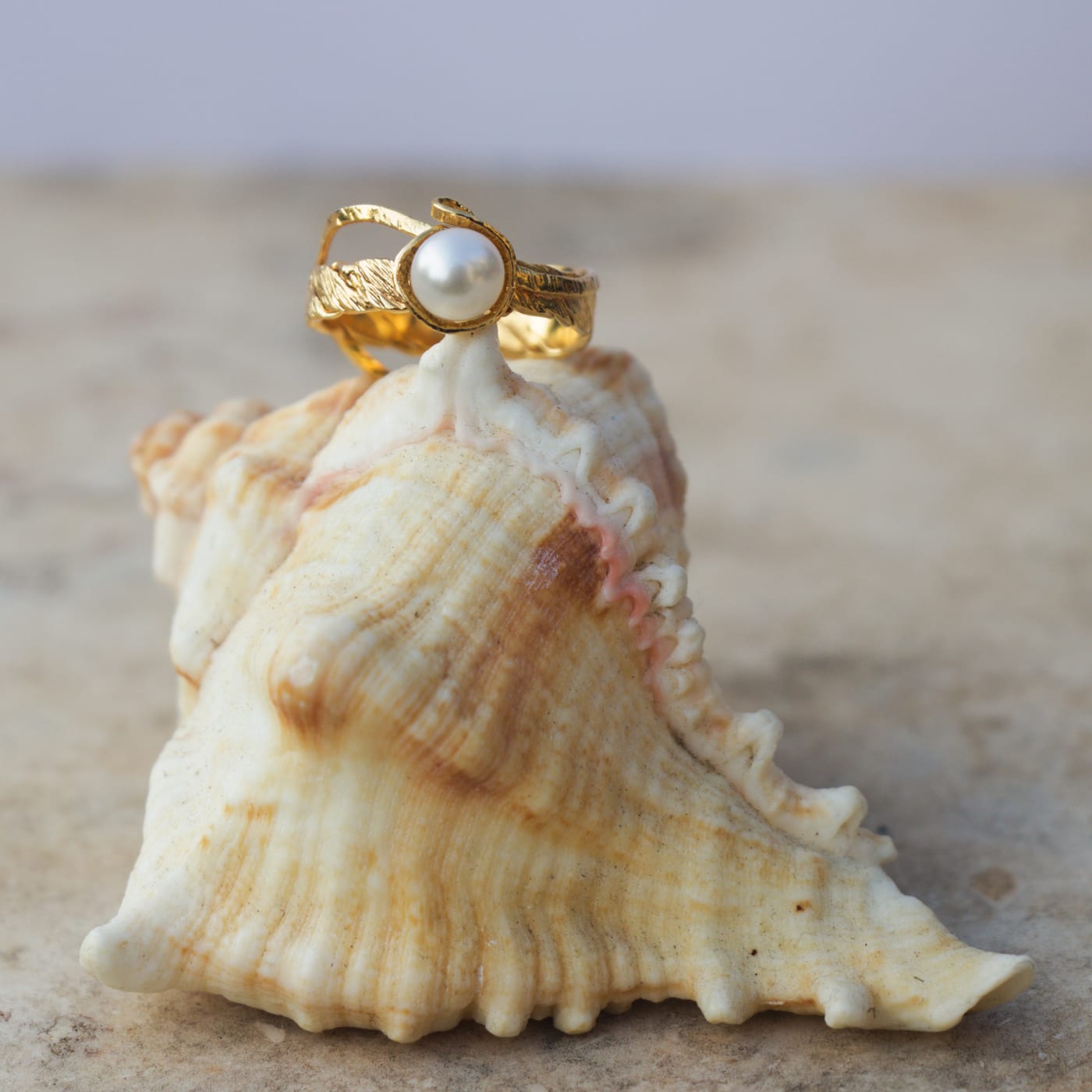 Mermaid Pearl Ring — Gold-Plated Silver