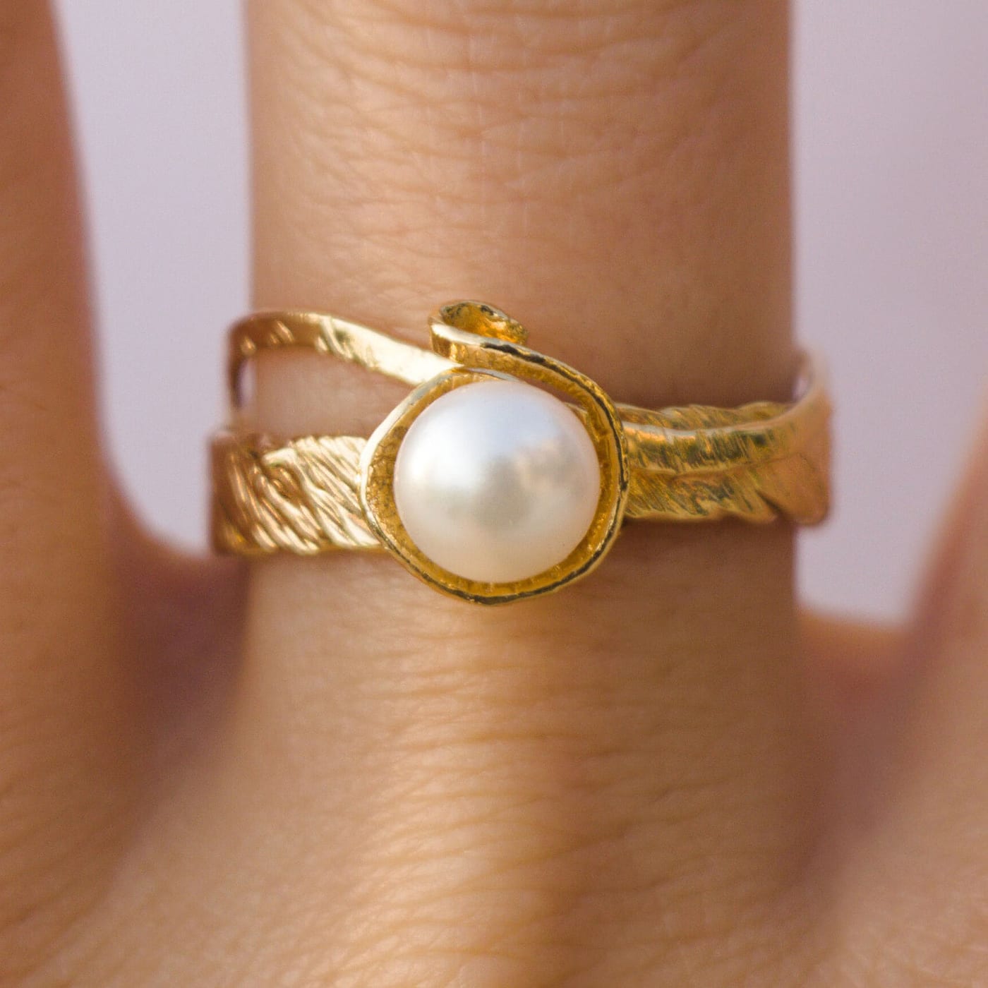 Mermaid Pearl Ring — Gold-Plated Silver