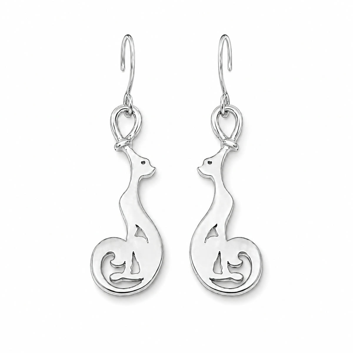 Mini Cat Earrings — Sterling Silver