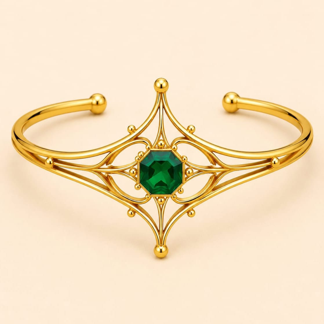Naxus Bracelet — Gold-Plated Silver · Emerald
