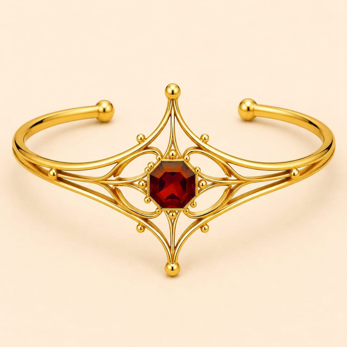 Naxus Bracelet — Gold-Plated Silver · Garnet