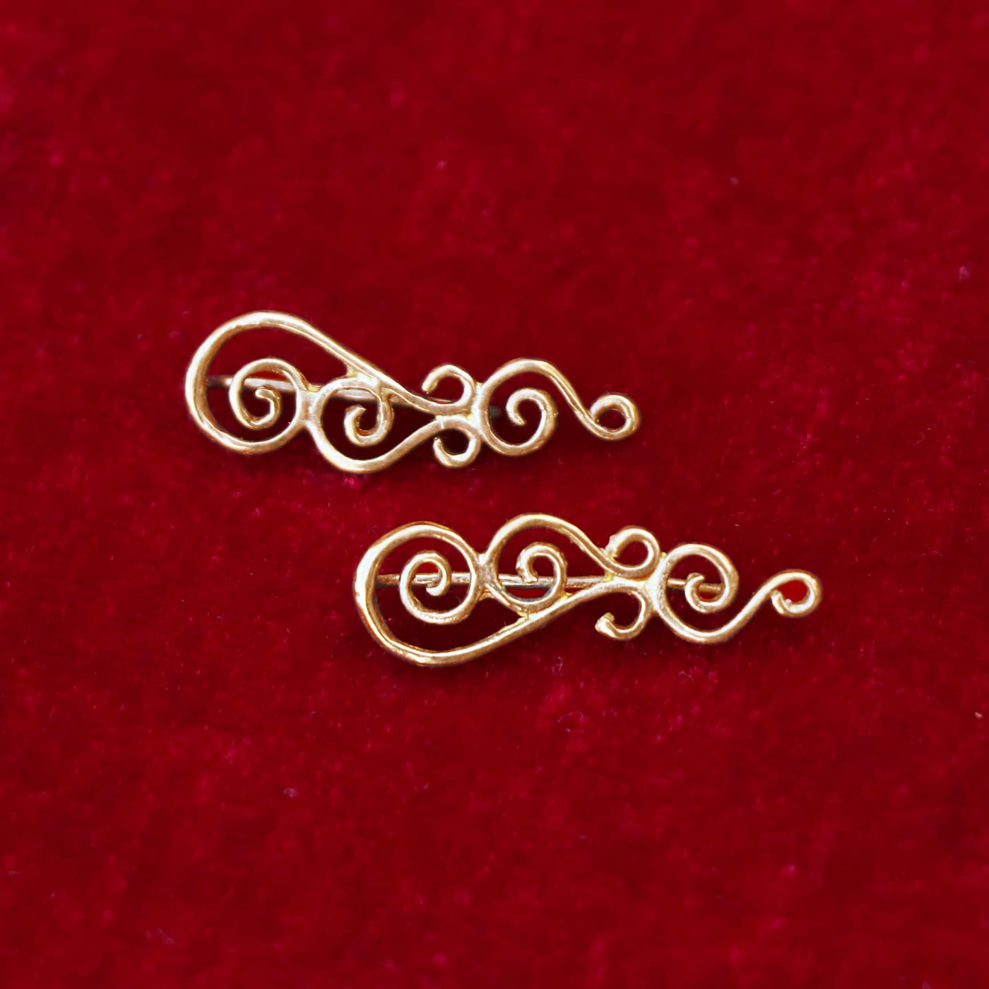 Spiral Stud Earrings — Gold-Plated Silver