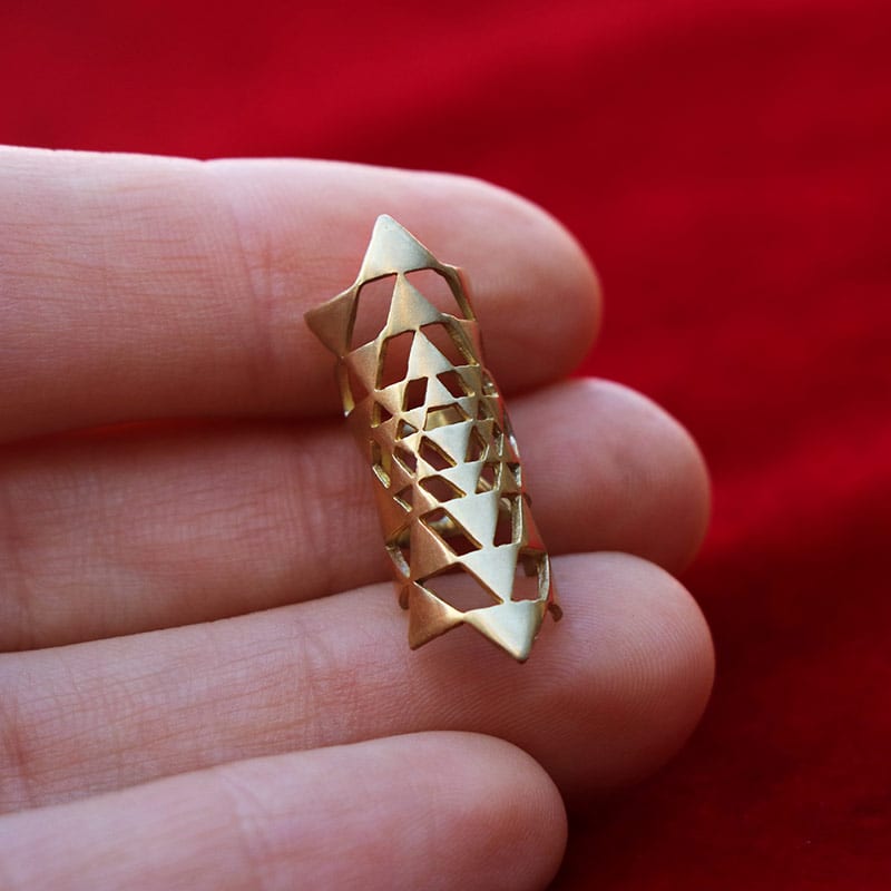 Sri Yantra Bead — Gold-Plated Silver