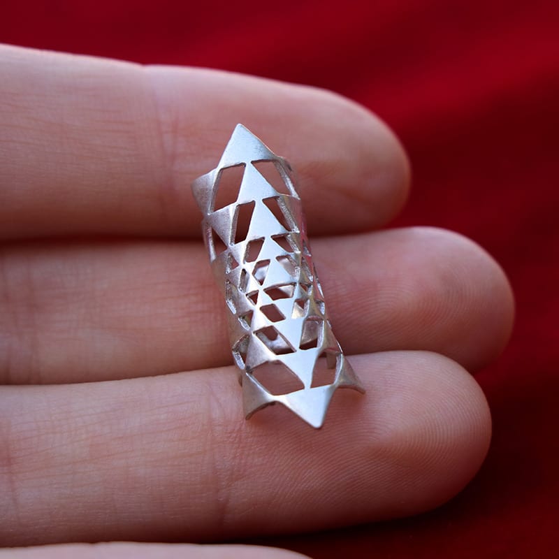 Sri Yantra Bead — Sterling Silver