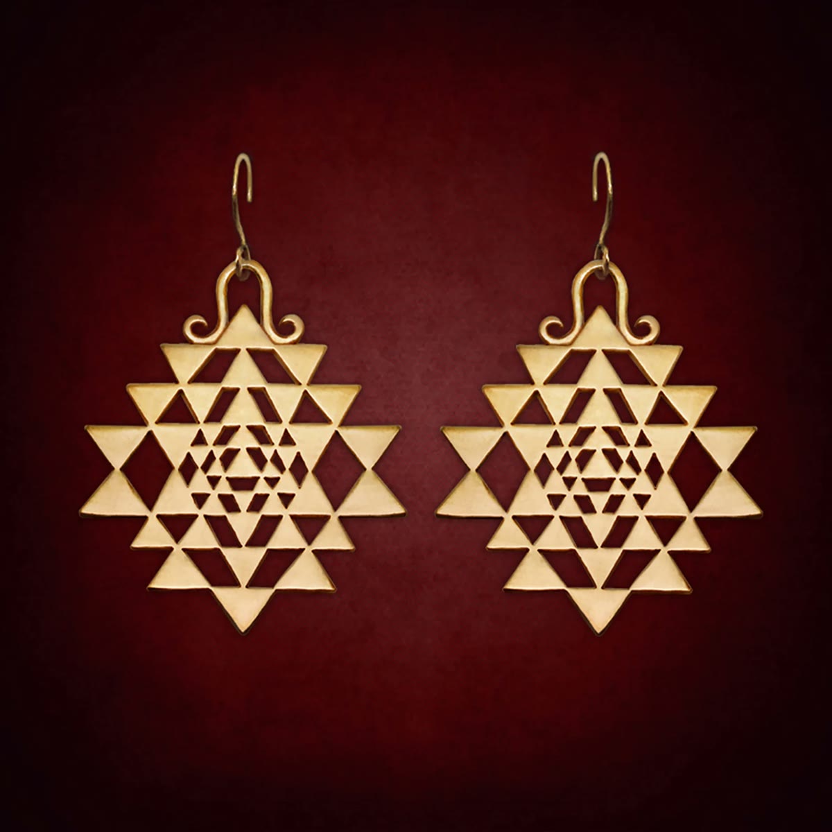 Sri Yantra King Earrings — symbolic jewelry by Alumia