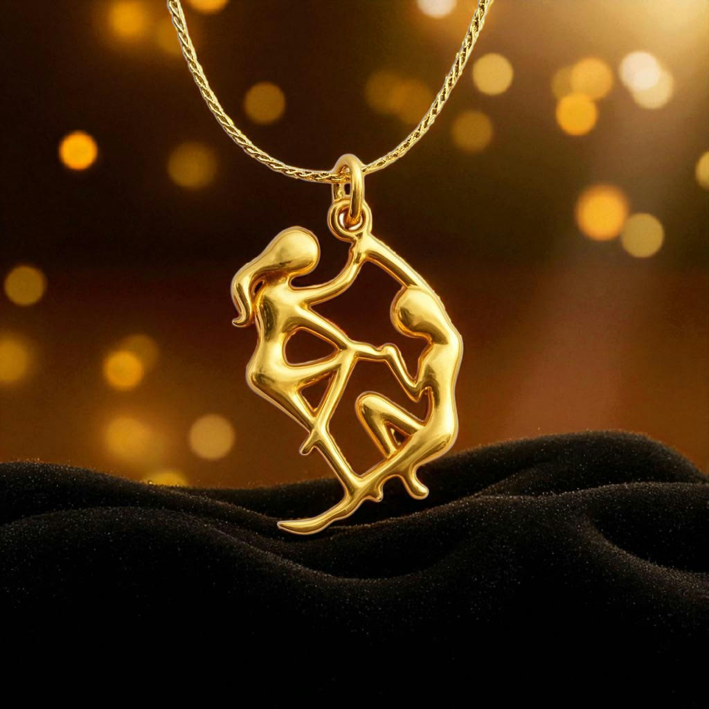 The Dancers Pendant — Gold-Plated Silver, detail