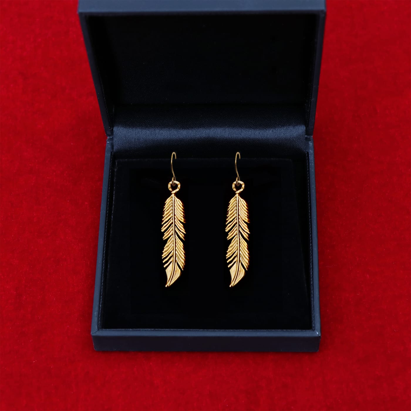 The Royal Feather Earrings — Gold-Plated Silver