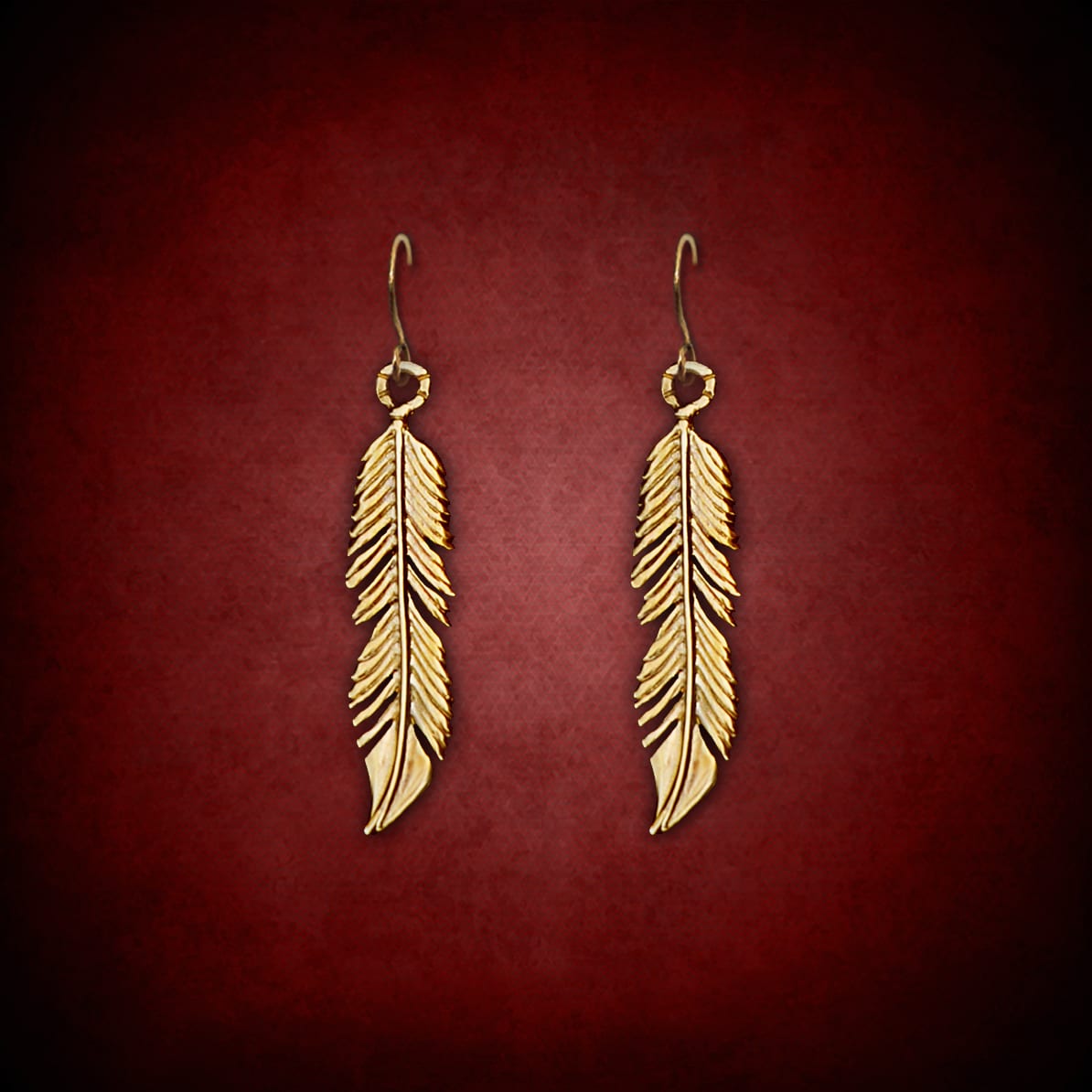 The Royal Feather Earrings — Gold-Plated Silver