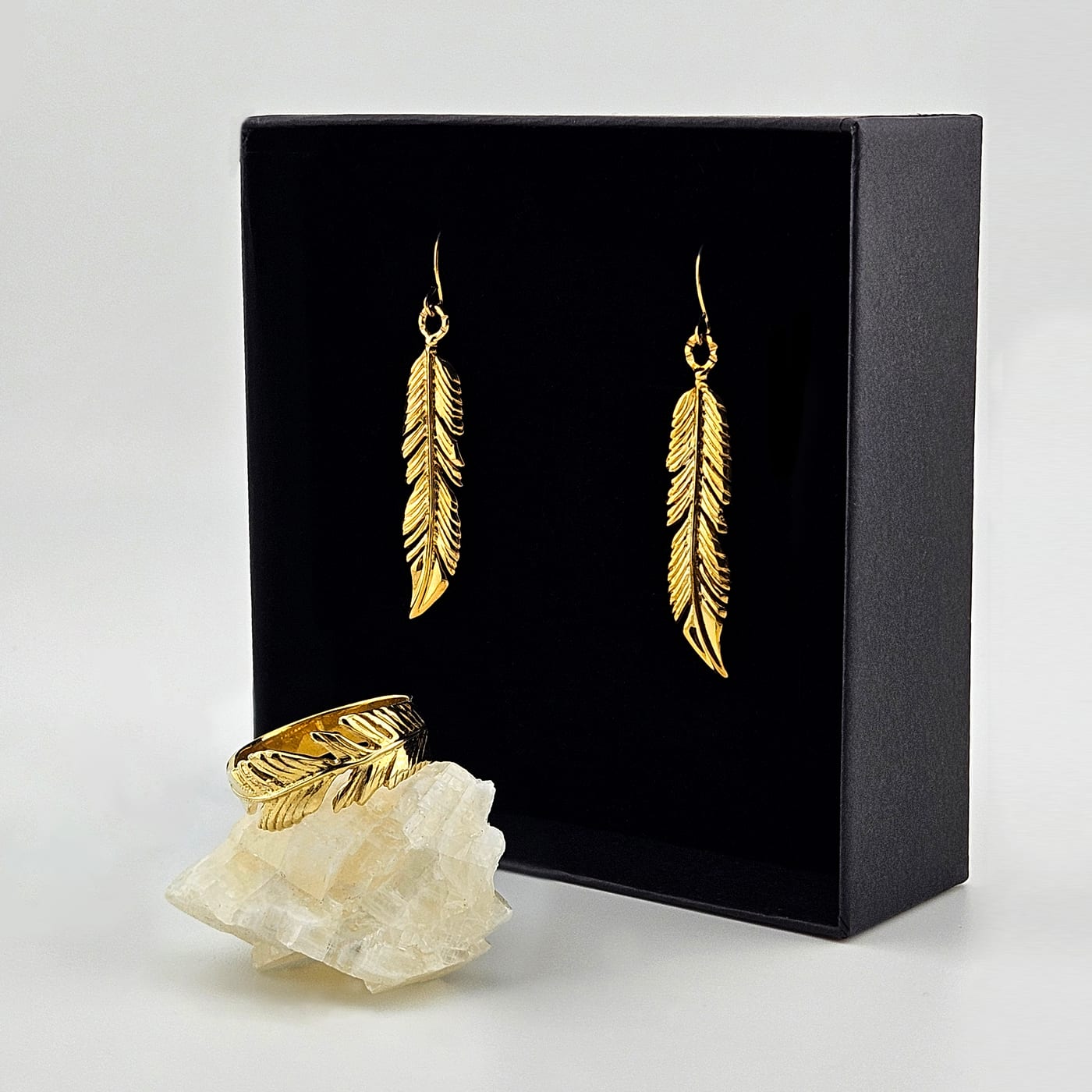The Royal Feather Earrings — Gold-Plated Silver