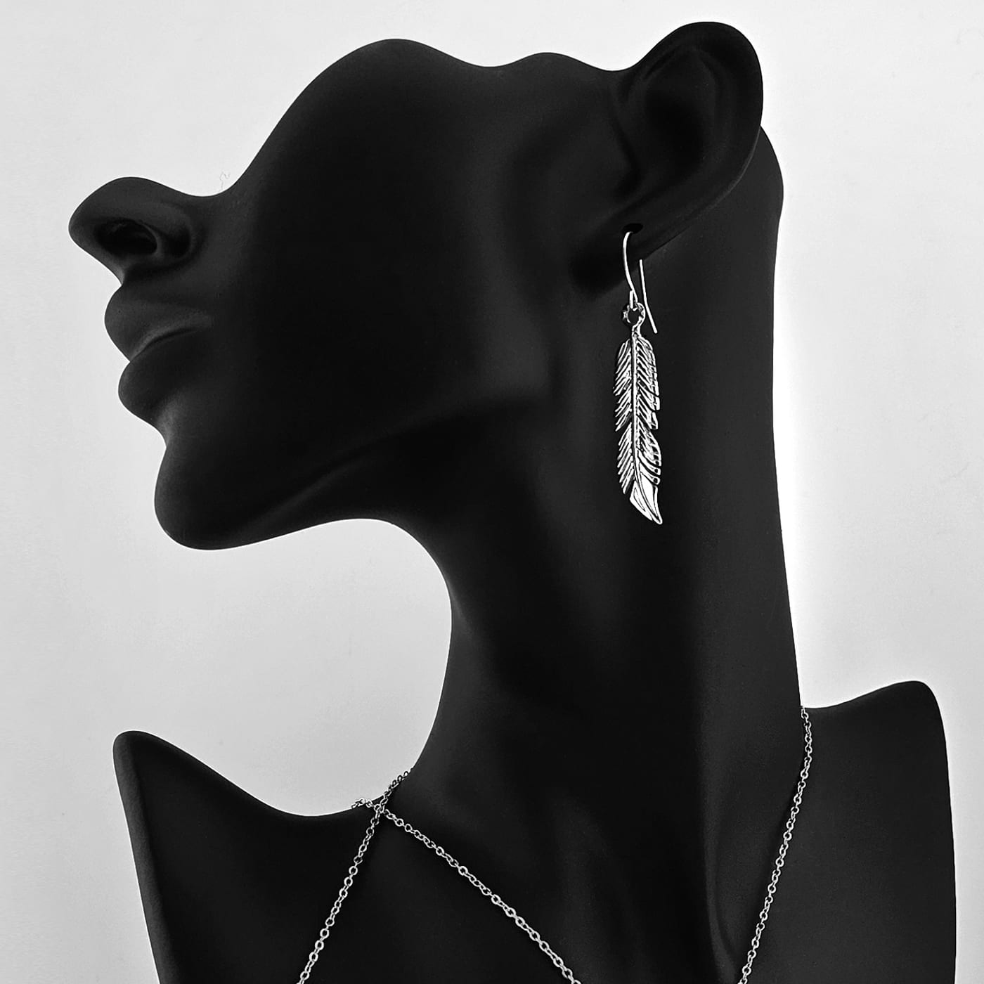 The Royal Feather Earrings — Sterling Silver