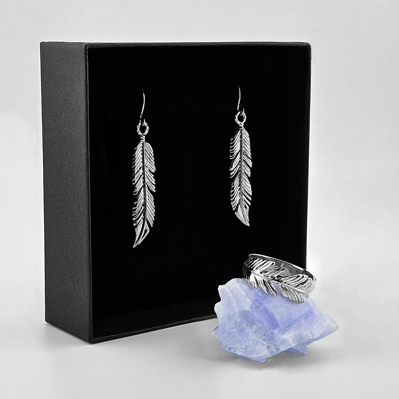 The Royal Feather Earrings — Sterling Silver