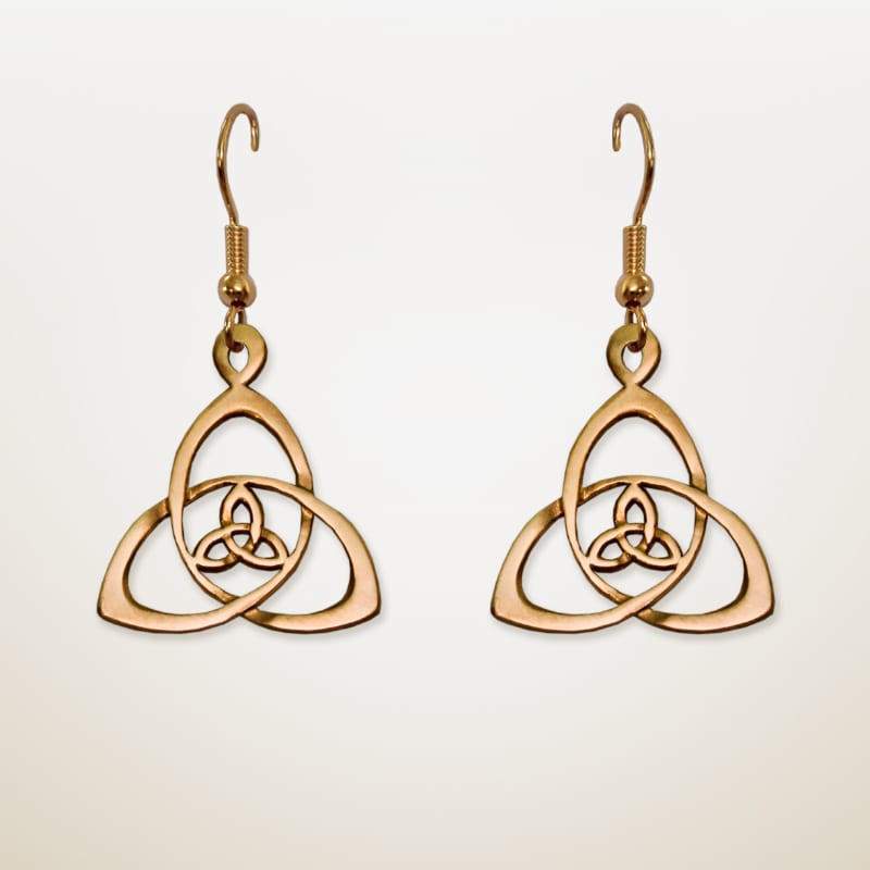 Trinity Flower Earrings — Gold-Plated Silver