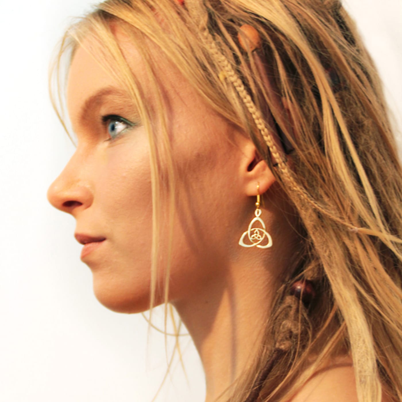 Trinity Flower Earrings — Gold-Plated Silver