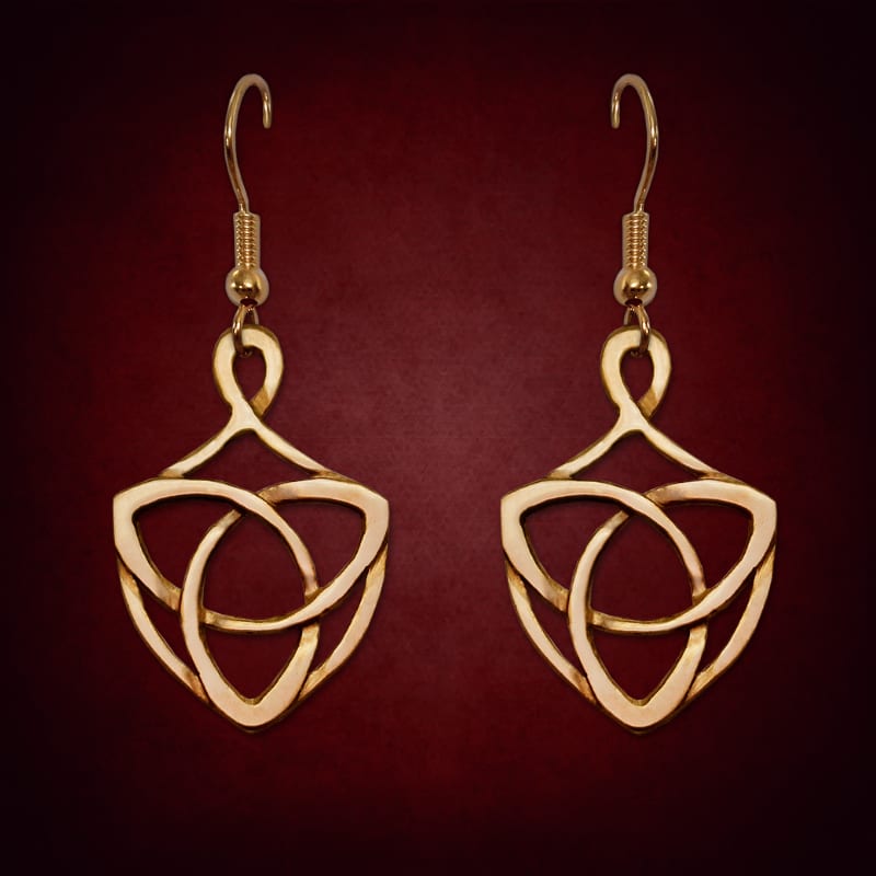 Trinity Shield Earrings — symbolic jewelry by Alumia