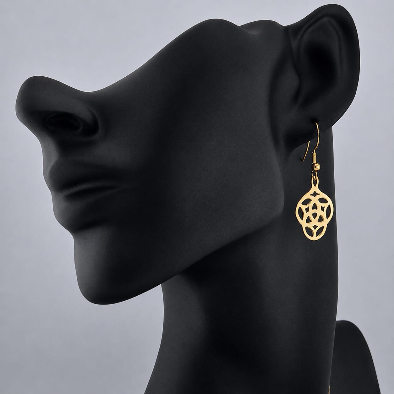 Trinity Tribal Round Earrings — Gold-Plated Silver
